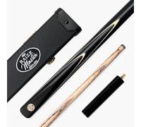 BAIZE MASTER Gold Series MARKSMAN 57 Inch ¾ Joint English Pool Cue with 8.5mm Blue Pressed Tip, Black Hard Case and 6 Inch Mini Butt Extension (Black)