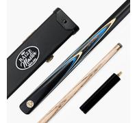BAIZE MASTER Gold Series MARKSMAN 57 Inch ¾ Joint English Pool Cue with 8.5mm Blue Pressed Tip, Black Hard Case and 6 Inch Mini Butt Extension (Marine)