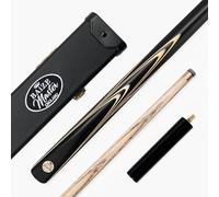 BAIZE MASTER Gold Series MARKSMAN 57 Inch ¾ Joint English Pool Cue with 8.5mm Blue Pressed Tip, Black Hard Case and 6 Inch Mini Butt Extension (Midnight)