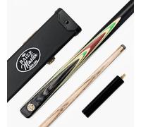 BAIZE MASTER Gold Series MARKSMAN 57 Inch ¾ Joint English Pool Cue with 8.5mm Blue Pressed Tip, Black Hard Case and 6 Inch Mini Butt Extension (Mint)