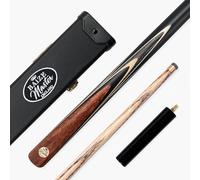 BAIZE MASTER Gold Series MARKSMAN 57 Inch ¾ Joint English Pool Cue with 8.5mm Blue Pressed Tip, Black Hard Case and 6 Inch Mini Butt Extension (Rosewood)