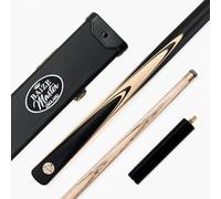 BAIZE MASTER Gold Series MARKSMAN 57 Inch ¾ Joint English Pool Cue with 8.5mm Blue Pressed Tip, Black Hard Case and 6 Inch Mini Butt Extension (Lunar)