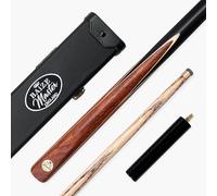BAIZE MASTER Gold Series MARKSMAN 57 Inch ¾ Joint English Pool Cue with 8.5mm Blue Pressed Tip, Black Hard Case and 6 Inch Mini Butt Extension (Classic)