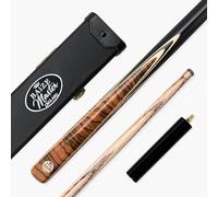 BAIZE MASTER Gold Series MARKSMAN 57 Inch ¾ Joint English Pool Cue with 8.5mm Blue Pressed Tip, Black Hard Case and 6 Inch Mini Butt Extension (Tiger)