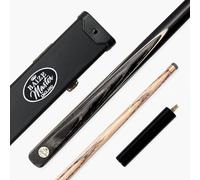 BAIZE MASTER Gold Series MARKSMAN 57 Inch ¾ Joint English Pool Cue with 8.5mm Blue Pressed Tip, Black Hard Case and 6 Inch Mini Butt Extension (Grey)
