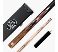 BAIZE MASTER Gold Series MARKSMAN 57 Inch ¾ Joint English Pool Cue with 8.5mm Blue Pressed Tip, Black Hard Case and 6 Inch Mini Butt Extension (Purple)