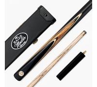 BAIZE MASTER Gold Series MARKSMAN 57 Inch ¾ Joint English Pool Cue with 8.5mm Blue Pressed Tip, Black Hard Case and 6 Inch Mini Butt Extension (Earthen)