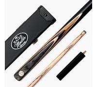 BAIZE MASTER Gold Series MARKSMAN 57 Inch ¾ Joint English Pool Cue with 8.5mm Blue Pressed Tip, Black Hard Case and 6 Inch Mini Butt Extension (Vintage)