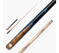 BAIZE MASTER Gold Series MARKSMAN 57 Inch ¾ Joint Professional English Pool Cue with 8.5mm Blue Pressed Tip, Premium Ash Shaft and Ebony Style Butt (Blue)