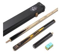 BAIZE MASTER Gold Series YELLOW EMPEROR 8-BALL POOL CUE SET with 57 Inch Hand Spliced 3/4 Joint Cue 8mm Tip, Deluxe Black Interior Hard Case and 2 x Chalk (Yellow)