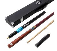 BAIZE MASTER House Series 2 Piece Snooker Pool Cue Set 3 Slot Case, Long Extension and Mini Butt - 9.5mm Tip, Ash Shaft (H12)