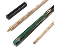 BAIZE MASTER JESTER 57 Inch 2 Piece Centre Joint Ash Snooker Pool Cue with 9.5mm Tip - Mini Butt Included (Green)