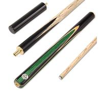 BAIZE MASTER JESTER 57 Inch 3/4 Ash Snooker Pool Cue with 9.5mm Tip - Mini Butt Included (Green)