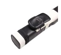 BAIZE MASTER Leather Patch Effect Square Cue Case - Holds 2 Centre Jointed Cues (White and Black)