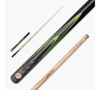 BAIZE MASTER Limited Edition Gold Series 57 Inch ¾ Professional English Pool Cue 8.5mm with with Hand Fitted PRO SPIN Medium Tip - Hand Finished in the UK using Lynch’s Cue Balm (G14 Green Emperor)