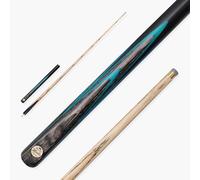 BAIZE MASTER Limited Edition Gold Series 57 Inch ¾ Professional English Pool Cue 8.5mm with with Hand Fitted PRO SPIN Medium Tip - Hand Finished in the UK using Lynch’s Cue Balm (G14 Blue Emperor)
