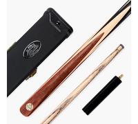 BAIZE MASTER Marksman 57 Inch 1 Piece Hand Spliced English Pool Cue and Case Set with 8.5mm Blue Pressed Tip (Cedar)