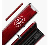 BAIZE MASTER Prestige Luxury Aluminium One Piece Snooker and Pool Cue Case - Holds 2 x 1 Piece Cues + Extensions + Accessories (Redwood)