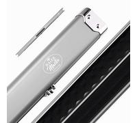 BAIZE MASTER Prestige Pro Aluminium 3/4 Luxury Snooker Pool Cue Case with Metal Ends - Holds 1 x ¾ Joint Snooker or Pool Cue + Extensions (Light Grey)