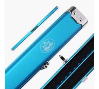 BAIZE MASTER Prestige Pro Aluminium 3/4 Luxury Snooker Pool Cue Case with Metal Ends - Holds 1 x ¾ Joint Snooker or Pool Cue + Extensions (Blue)