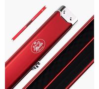BAIZE MASTER Prestige Pro Aluminium 3/4 Luxury Snooker Pool Cue Case with Metal Ends - Holds 1 x ¾ Joint Snooker or Pool Cue + Extensions (Red)