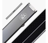 BAIZE MASTER Prestige Pro Aluminium 3/4 Luxury Snooker Pool Cue Case with Metal Ends - Holds Two ¾ Joint Snooker or Pool Cues (Dark Grey)