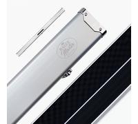 BAIZE MASTER Prestige Pro Aluminium One Piece Luxury Snooker Pool Cue Case with Metal Ends - Holds Three 1 Piece Cues (Light Grey)
