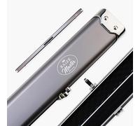 BAIZE MASTER Prestige Pro Aluminium One Piece Luxury Snooker Pool Cue Case with Metal Ends - Holds Two 1 Piece Cues (Dark Grey)