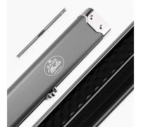 BAIZE MASTER Prestige Pro Aluminium One Piece Luxury Snooker Pool Cue Case with Metal Ends - Holds Two 1 Piece Cues (Dark Grey)