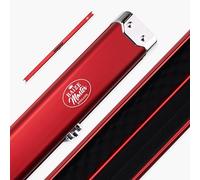 BAIZE MASTER Prestige Pro Aluminium One Piece Luxury Snooker Pool Cue Case with Metal Ends - Holds Two 1 Piece Cues (Red)