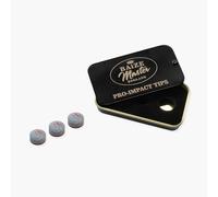 BAIZE MASTER PRO-IMPACT Hybrid Leather Snooker and Pool Cue Tips 10mm - Box of 3 Tips (Maroon - Medium)