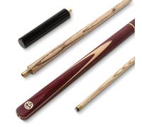 BAIZE MASTER PURPLE HEART 57 Inch 3 Piece Length Adjustable Double Joint Ash Snooker Pool Cue with 9.5mm Tip + Mini Butt - Shorten to 43 Inches