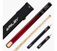 BAIZE MASTER Riley RONNIE O'SULLIVAN Endorsed Limited Edition Ash Snooker and English Pool Cue 9.5mm Leather Tip - 57 Inch, 17-19oz (ARG-54 with Riley Hard Case & Extensions)