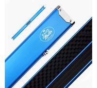 BAIZE MASTER Satin LINE Aluminium One Piece Luxury Snooker Pool Cue Case with Metal Ends - Holds Three 1 Piece Cues (Dark Blue)