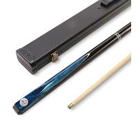 BAIZE MASTER Silver Series 52 Inch BLUE CONQUEST Snooker Pool 2pc Ash Cue Set Black Metal Badge Case - 9.5mm