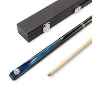BAIZE MASTER Silver Series CONQUEST 42 Inch Junior Kids 2 Piece Centre Joint Short Ash Snooker Pool Cue and Case Set with Medium Black Hard Case - 9.5mm Tip