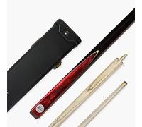 BAIZE MASTER Silver Series CONQUEST 42 Inch Junior Kids 2 Piece Centre Joint Short Ash Snooker Pool Cue with 9.5mm Layered Tip (Red with Case)