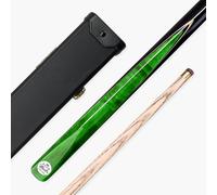 BAIZE MASTER Silver Series CONQUEST 48 Inch Junior Kids 2 Piece Centre Joint Short Ash Snooker Pool Cue and Case Set with Medium Black Hard Case - 9.5mm Tip (Green)