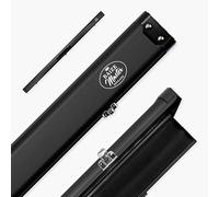 BAIZE MASTER Summit ¾ 2 Slot Luxury Aluminium Snooker and Pool Cue Case with Chunky Metal Ends - Holds 1 x ¾ Joint Cue + Extensions (Black)