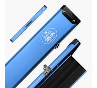 BAIZE MASTER Summit One Piece Three Slot Luxury Aluminium Snooker and Pool Cue Case with Chunky Metal Ends - Holds 3 x One Piece Cues (Dark Blue)