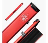 BAIZE MASTER Summit One Piece Three Slot Luxury Aluminium Snooker and Pool Cue Case with Chunky Metal Ends - Holds 3 x One Piece Cues (Red)