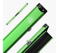 BAIZE MASTER Summit One Piece Two Slot Luxury Aluminium Snooker and Pool Cue Case with Chunky Metal Ends - Holds 2 x One Piece Cues (Green)