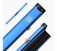BAIZE MASTER Summit One Piece Two Slot Luxury Aluminium Snooker and Pool Cue Case with Chunky Metal Ends - Holds 2 x One Piece Cues (Dark Blue)