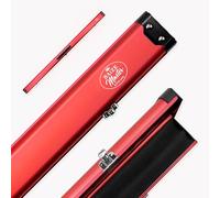 BAIZE MASTER Summit One Piece Two Slot Luxury Aluminium Snooker and Pool Cue Case with Chunky Metal Ends - Holds 2 x One Piece Cues (Red)