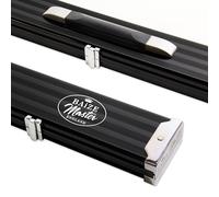 BAIZE MASTER Wide 3/4 PRO LINE Aluminium Metal Ends Snooker Pool Cue Case - Holds 2 Cues (Black)