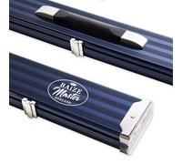 BAIZE MASTER Wide 3/4 PRO LINE Aluminium Metal Ends Snooker Pool Cue Case - Holds 2 Cues (Blue)