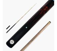 BAIZE MASTER Widow 57 Inch One Piece English Pool Cue 8.5mm Tip with Laser Engraved Shaft Technology and Hand-Fitted Pro Tip - Mini Butt Included (Red)
