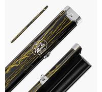 BAIZE MASTER Woodgrain 1 Piece Pro Aluminium Snooker and Pool Cue Case - Holds 2 x 1 Piece Cues (Gold)