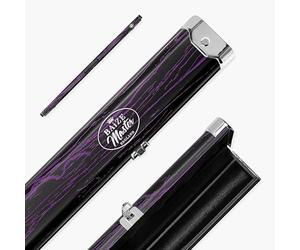 BAIZE MASTER Woodgrain 1 Piece Pro Aluminium Snooker and Pool Cue Case - Holds 2 x 1 Piece Cues (Purple)
