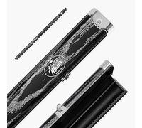 BAIZE MASTER Woodgrain 1 Piece Pro Aluminium Snooker and Pool Cue Case - Holds 2 x 1 Piece Cues (Silver)